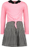 B. Nosy B.Active - Meisjes Jurk - Coole grafische print met zwarte glitterelastieken schouderbandjes - Roze