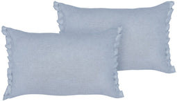 SASSAFRAS - Set van 2 kussens - Lichtblauw - 30 x 45 cm - Linnen
