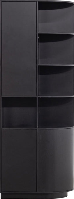 WOOOD Finca Opbergkast Rond Rechts - Zwart - 210x78x40