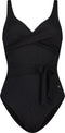 Beachlife Black Swirl - Dames Badpak - Ingebouwde mesh top - Zwart (Maat 36, Cupmaat B)