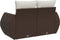 vidaXL - Tuinbank - 2-zits - met - kussens - poly - rattan - bruin