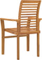 vidaXL - Stapelbare - Tuinstoel - 2 - stuks - Massief - Teakhout