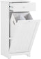SoBuy BZR21-II-W - Smalle Badkamerkast - Wasgoedkast met Uittrekbare Mand - Wit 40x90x38cm