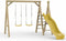 Houten schommel dubbel swing + platfrom Prestige Garden glijbaan geel