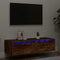 vidaXL - Tv-meubel - met - LED-verlichting - 100X35,5x25 - cm - gerookt - eikenkleur