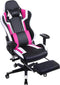 Gamestoel Tornado Relax - bureaustoel - met voetsteun - ergonomisch - zwart roze