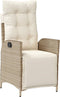 vidaXL - Tuinstoel - verstelbaar - met - voetensteun - poly - rattan - beige