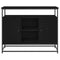 vidaXL - Dressoir - Zwart - Eiken - 100x35x80 - cm - Samengesteld - Hout - en - Staal