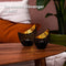 Gadgy Oosterse Theelichthouders - Set van 2 - Metaal Zwart / Goud - 16x14.5CM en 14.5x11.5CM (2 stuks)