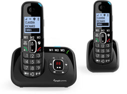 Amplicomms BigTel1582 - Draadloze duo huistelefoon - Ongewenste bellers blokkeren - Handsfree bellen (2 stuks)