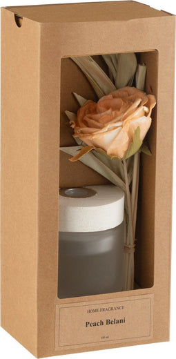 J-Line geurolie + bloem - glas - oranje