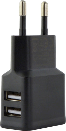 Grab 'n Go 2.4A/12W Thuislader - 2x USB-A - Zwart