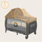 Lionelo Sven Plus 2in1 Reisbed - Campingbedje met Commode en Organizer - 127x60 cm - Tot 15 kg - Grijs geel