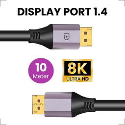 Displayport kabel 1.4 Paars – 8K 60Hz – 4K 144 Hz - 32.4GBps – Gecertificeerd – Displayport naar Displayport - DP 1.4 kabel - 10 Meter