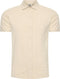 Mario Russo Korte Mouwen Overhemd - Poloshirt Heren - Luchtig en Comfortabel - Beige (1x)