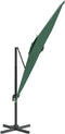 vidaXL - Zweefparasol - met - LED-verlichting - 400x300 - cm - groen
