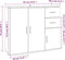 vidaXL - Dressoir - 91x29,5x75 - cm - bewerkt - hout - bruin - eikenkleur