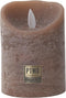 PTMD - 5 delige Led kaarsen set - RUSTIC BROWN - echte wax - bewegende vlam - timer functie