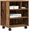 vidaXL - Printerstandaard - met - Wielen - Oud - Hout - 41x32x48 - cm