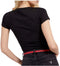 Guess Amilie Tee - Dames T-Shirt V-hals - Merknaam in het rood - Zwart (2022)