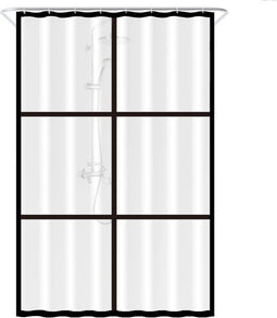 Loti Living Douchegordijn - Waterdicht - Anti Schimmel - Mat Transparant Zwart 120x200 cm