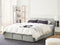 BOUSSE - Boxspring - Lichtgrijs - 140 x 200 cm - Fluweel