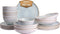 Palmer - Light Blue Sea - Serviesset - 6 persoons - 24 delig - Wit/Lichtblauw - Stoneware - Bordenset
