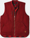 BRIXTON ABRAHAM REV VEST - Mouwloos - Leren ritssluiting - Diep bruin/Rood geruit