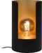 Atmooz - Tafellamp Evora - Slaapkamer / Woonkamer - Industrieel - Zwarte Buitenkant - Gouden Binnenkant - Hoogte 30cm - Metaal