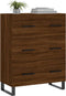 vidaXL - Dressoir - 69,5x34x90 - cm - bewerkt - hout - bruin - eikenkleur