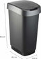Rotho Twist - Afvalbak 50L - BPA-vrij - zwart/zilver