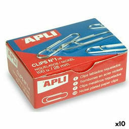 Apli Clip Nº 1½ - Metaal Nikkel 26 mm - Zilverkleurig (10 Stuks)