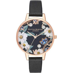 Olivia Burton OB16GSET24 - Polshorloge - Roestvrij staal - Ø 34 mm - Zwart/Roze
