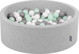 KiddyMoon Ballenbad 374640 - Ballenbak rond - 200 ballen 7cm - Lichtgrijs