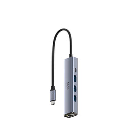 Cudy UH605 - USB 3.2 Gen 1 Type-C hub - 5000 Mbit/s - Grijs Zilver