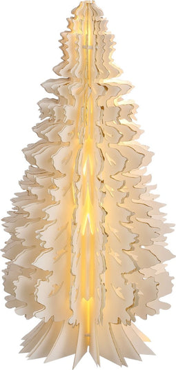 House of Seasons Papieren Kerstboom met Verlichting - H40 x Ø22 cm - Wit