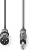 Nedis COTH15100GY30 - XLR-naar-6.35mm audiokabel - 300cm - Grijs