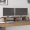vidaXL - Monitorstandaard - 50x27x15 - cm - massief - grenenhout - grijs