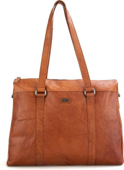 Leren Laptoptas met tabletvak - California - Brandy Cognac