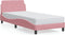 vidaXL - Bedframe - met - hoofdeinde - zonder - matras - 90x190 - cm - fluweel - roze