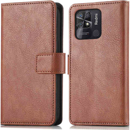iMoshion Hoesje Geschikt voor Xiaomi Redmi 10C Hoesje Met Pasjeshouder - iMoshion Luxe Bookcase - Bruin