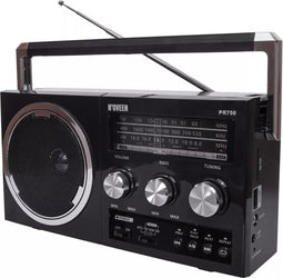 NOVEEN - PR750 Black Draagbare Radio - Zeer Gevoelige Ontvanger - Dre Radiobanden (FM / MW / SW) - U
