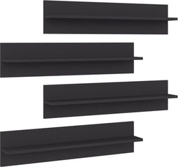 vidaXL - Wandschappen - 4 - st - 80x11,5x18 - cm - bewerkt - hout - grijs