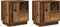 vidaXL - Nachtkasten - met - LED - - - 2 - stuks - - - Oud - Hout - - - 50x34,5x50 - cm