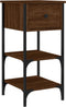 vidaXL - Nachtkastje - 34x36x70 - cm - bewerkt - hout - bruin - eikenkleur