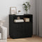vidaXL - Dressoir - met - LED - Zwart - Eiken - 71x34,5x75 - cm - Geengineerd - Hout