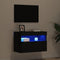 vidaXL - TV - Wandkast - met - LED-verlichting - Zwart - Eiken - 60x30x40 - cm