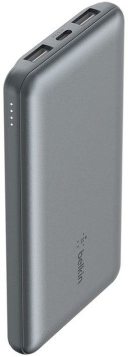 Belkin BoostCharge - Power Bank 10000 mAh - 2x USB Type-A 1x USB-C - Grijs