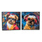Schilderij Home ESPRIT Modern Hond 50 x 3,5 x 50 cm (2 Stuks)