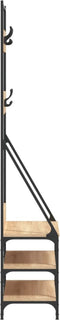 vidaXL - Kledingrek - met - schoenenrek - 72x34x184 - cm - sonoma - eikenkleurig